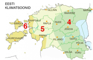 Eesti kliimatsoonide kaart